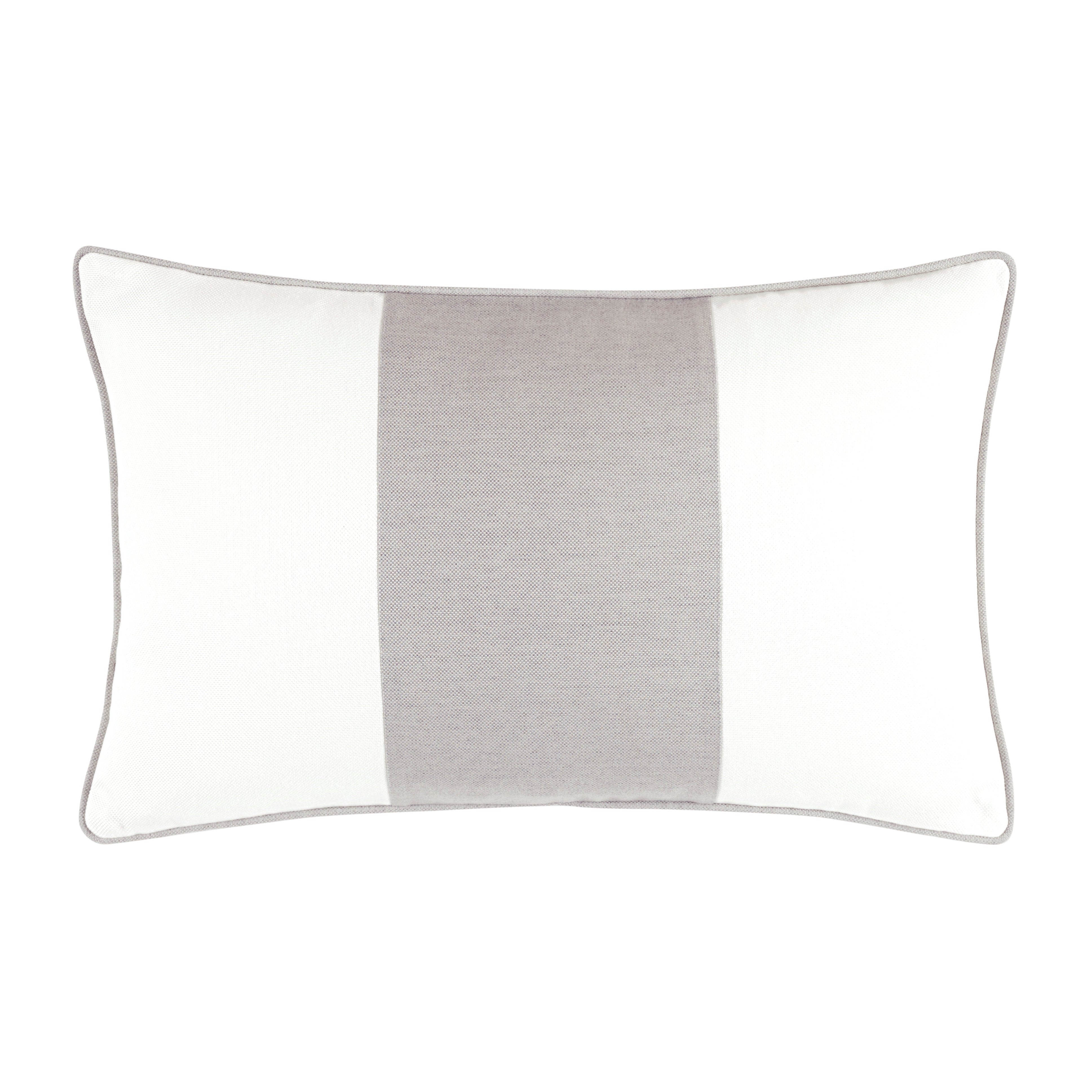 White and Beige Striped Pillow