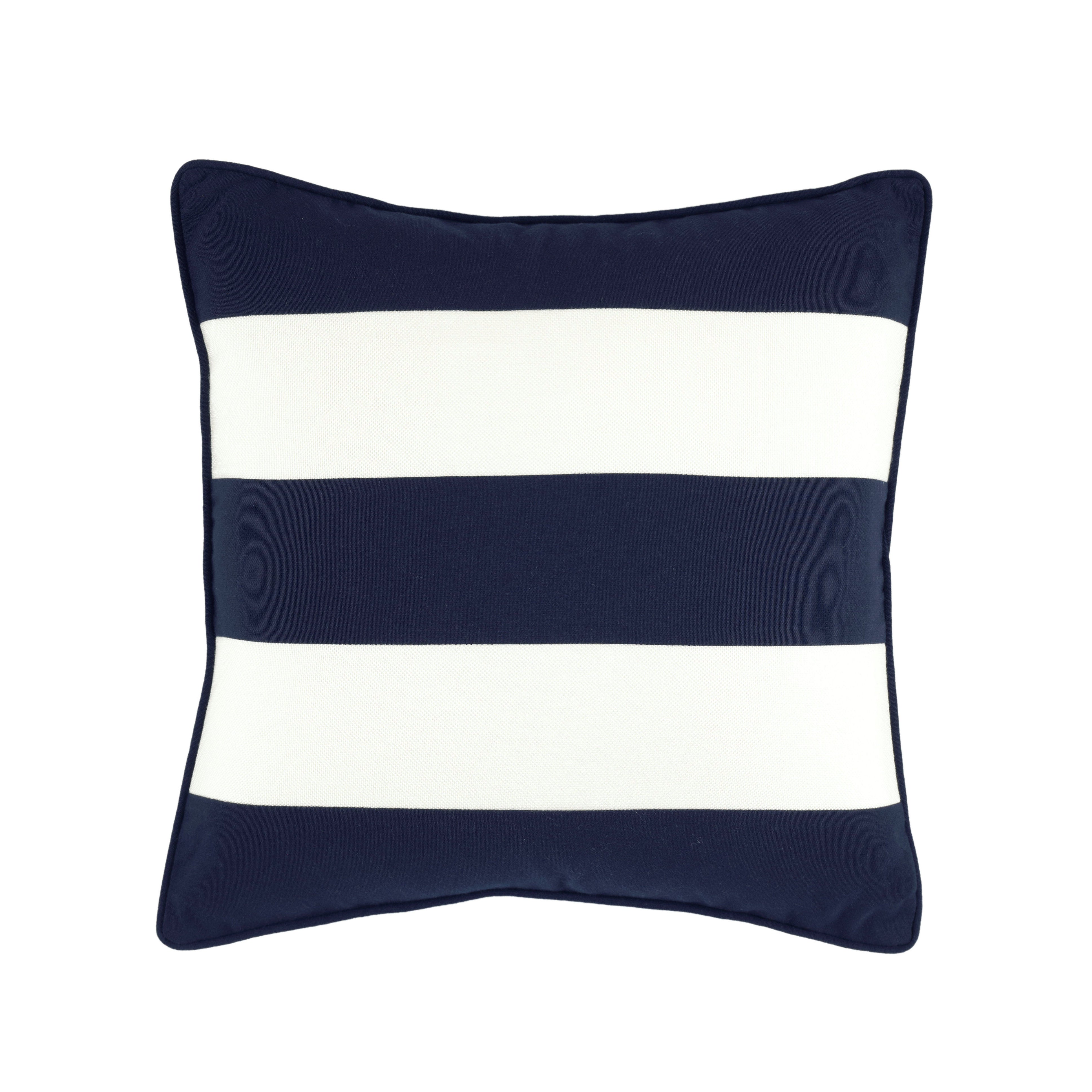 Blue and White Striped Pillow
