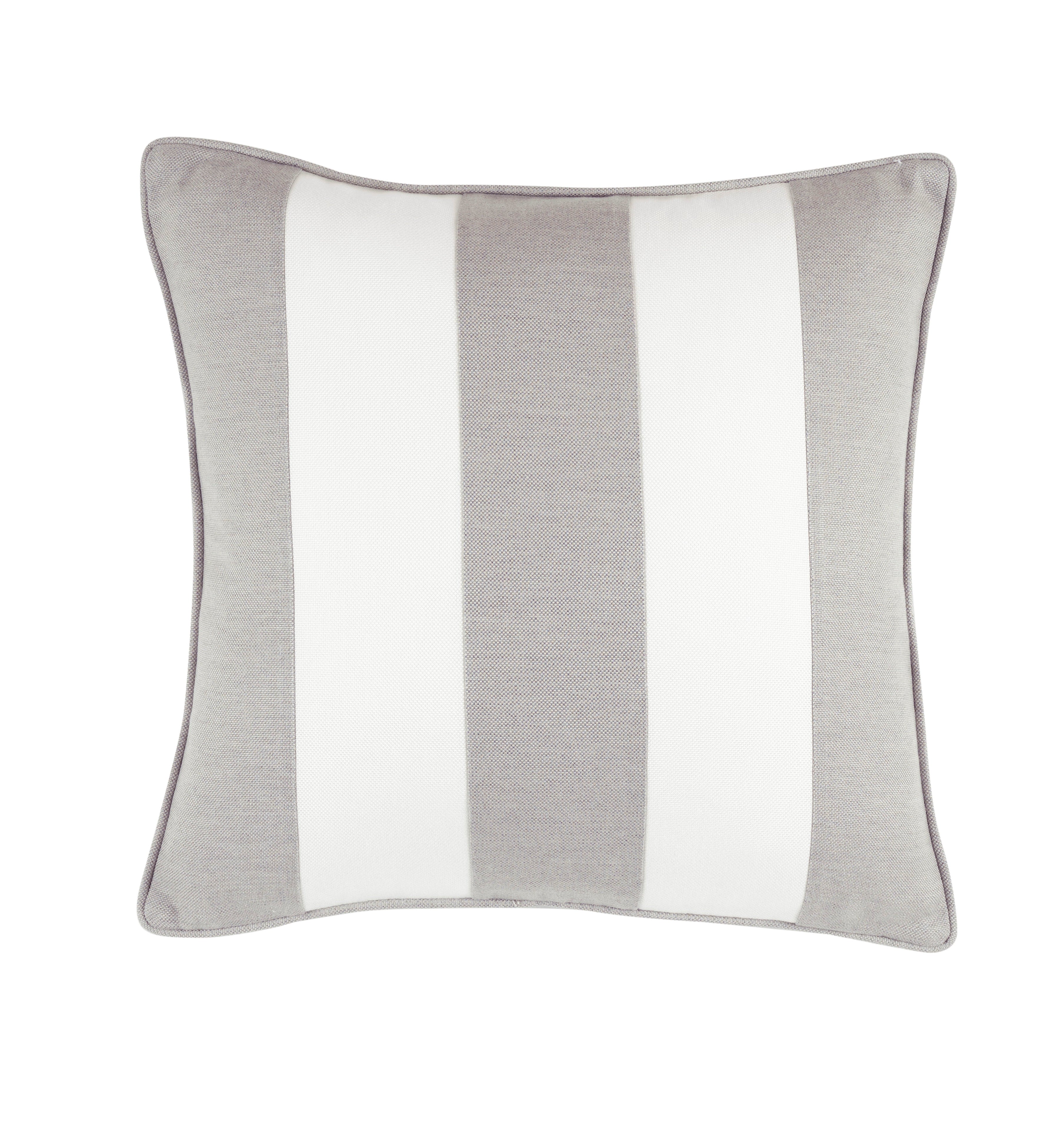 White and Beige Striped Pillow